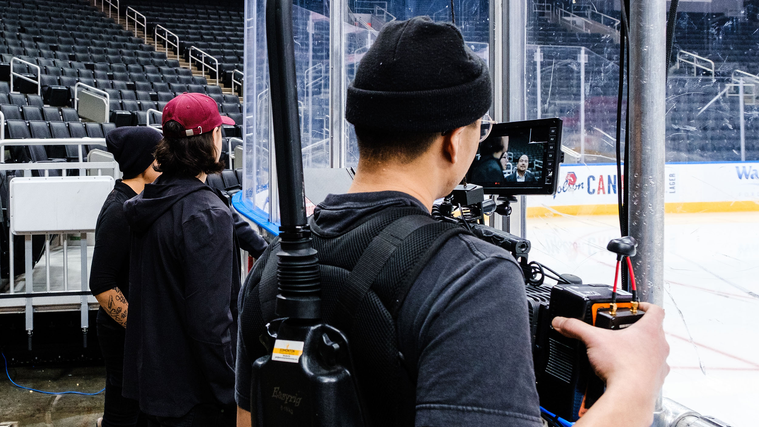 Jeff Khounthavong filming with Ethan Bear in Edmonton